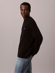 Calvin Klein Black Cotton Ribbed Jumper - Image 3 of 5