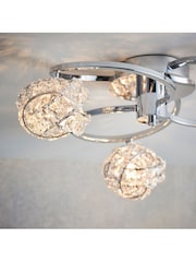 Gallery Home Chrome 3 Light Flush Lila Flush Ceiling Light - Image 2 of 5