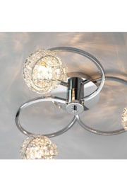 Gallery Home Chrome 3 Light Flush Lila Flush Ceiling Light - Image 3 of 5