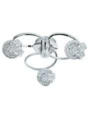 Gallery Home Chrome 3 Light Flush Lila Flush Ceiling Light - Image 4 of 5