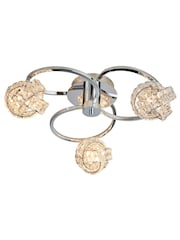 Gallery Home Chrome 3 Light Flush Lila Flush Ceiling Light - Image 5 of 5