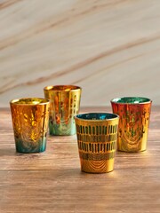 Artland 4 Pack Gold Fiesta Shot Glasses - Image 1 of 7