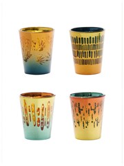 Artland 4 Pack Gold Fiesta Shot Glasses - Image 2 of 7