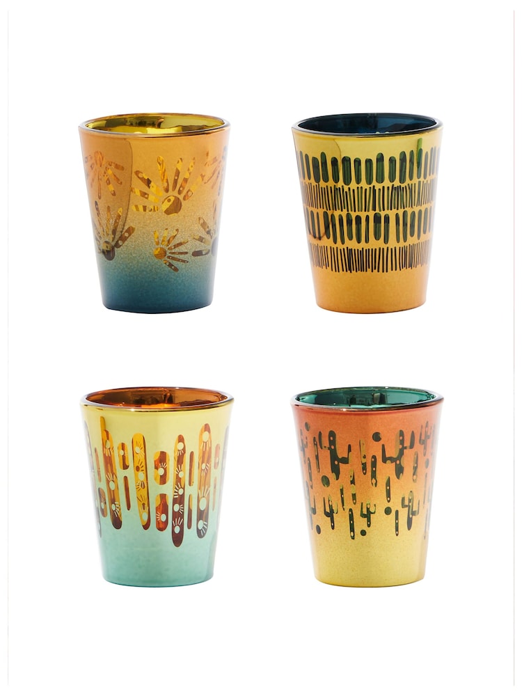 Artland 4 Pack Gold Fiesta Shot Glasses - Image 2 of 7