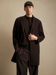 River Island Brown Single Breasted Overcoat - Image 1 of 4