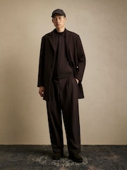River Island Brown Single Breasted Overcoat - Image 2 of 4