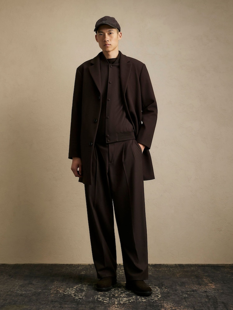 River Island Brown Single Breasted Overcoat - Image 2 of 4