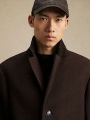 River Island Brown Single Breasted Overcoat - Image 3 of 4