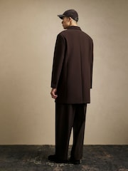 River Island Brown Single Breasted Overcoat - Image 4 of 4