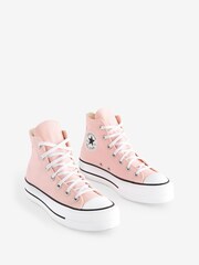 Converse Pink Platform Lift High Top Trainers - Image 3 of 6