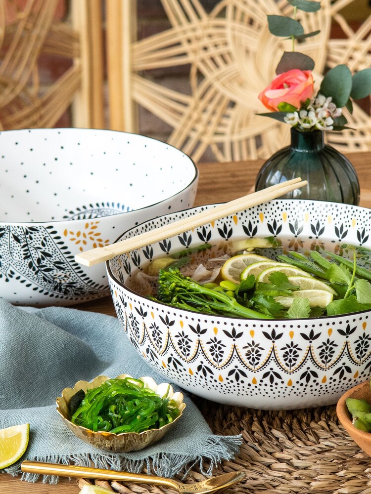 Sara Miller Artisanne Noir Set of 2 Large Pasta Bowls - Image 1 of 6 Sara Miller Artisanne Noir Set of 2 Large Pasta Bowls - Image 1 of 6