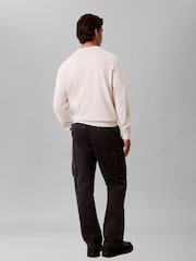 Calvin Klein White Classic Cotton Monogram Jumper - Image 2 of 6
