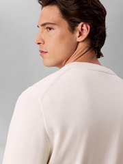 Calvin Klein White Classic Cotton Monogram Jumper - Image 3 of 6