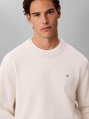 Calvin Klein White Classic Cotton Monogram Jumper - Image 4 of 6