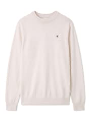 Calvin Klein White Classic Cotton Monogram Jumper - Image 6 of 6