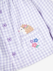JoJo Maman Bébé Lilac Hedgehog Check Pyjamas - Image 5 of 6