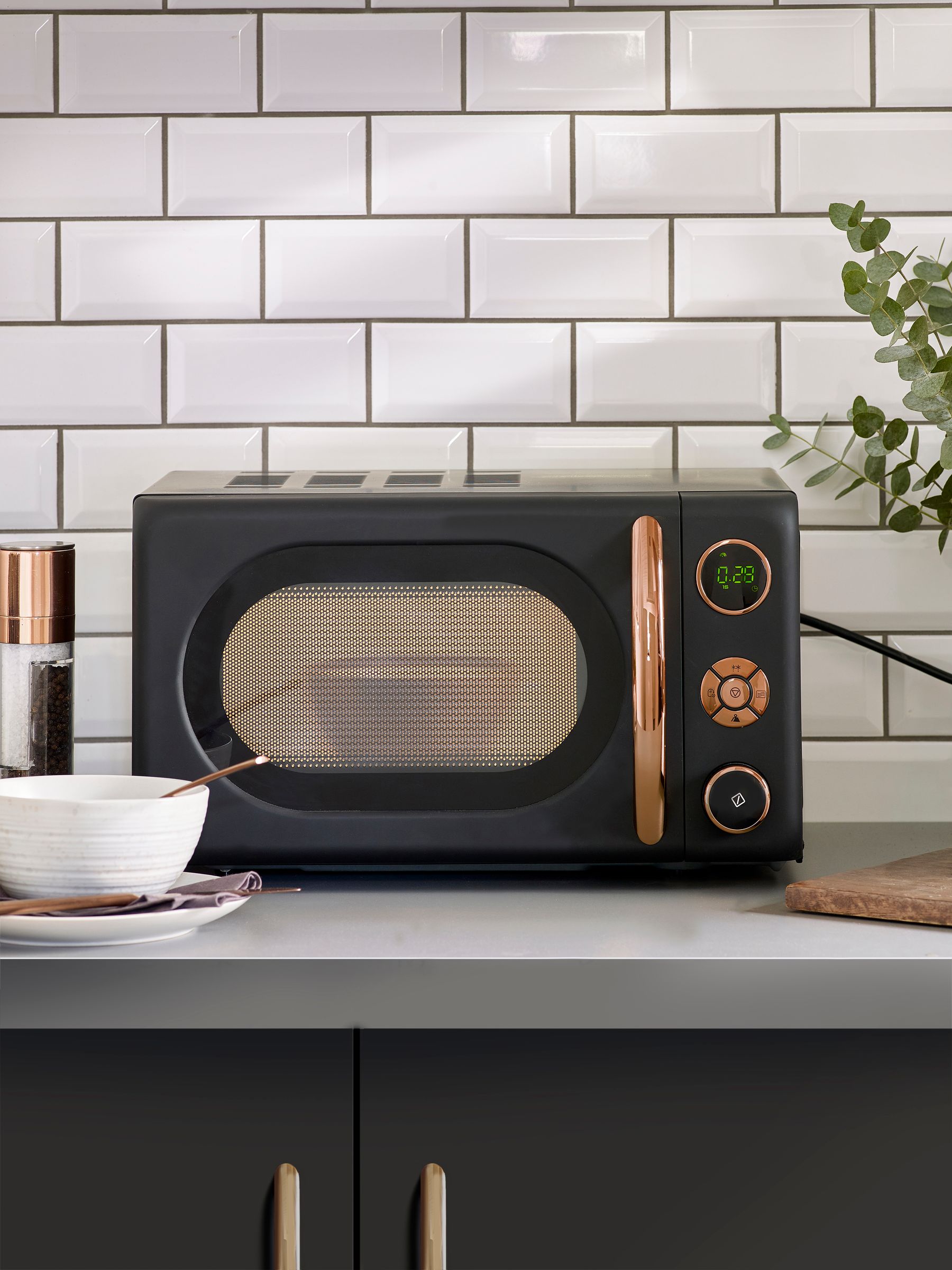 Microwave black and copper discount