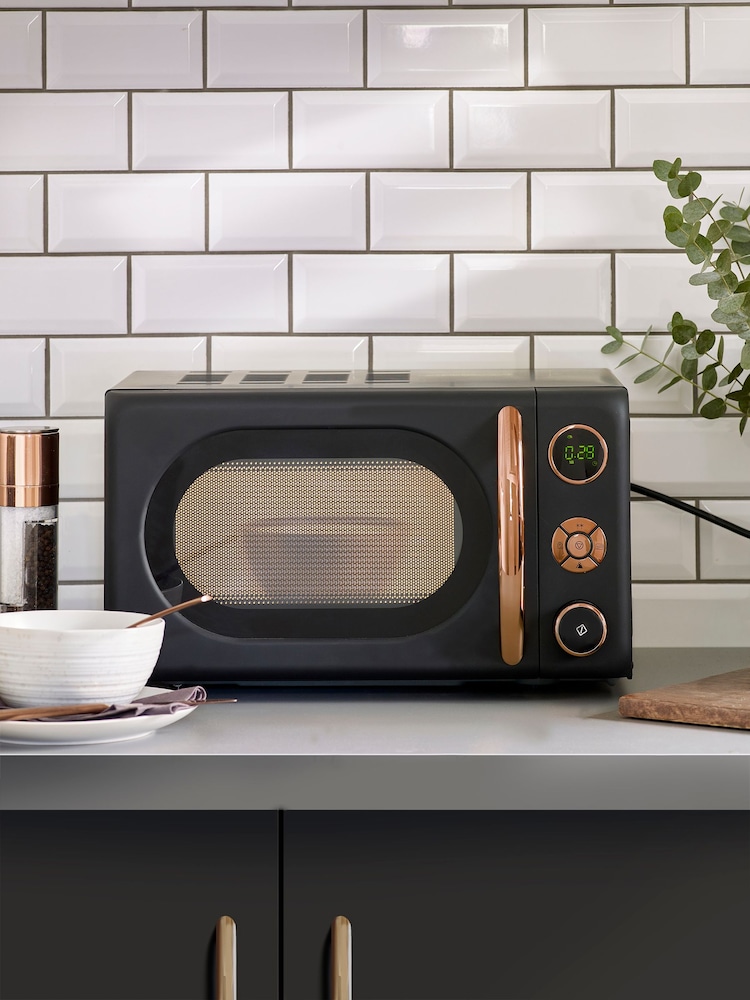 Black/Copper Digital 800W 20L Microwave - Image 1 of 5