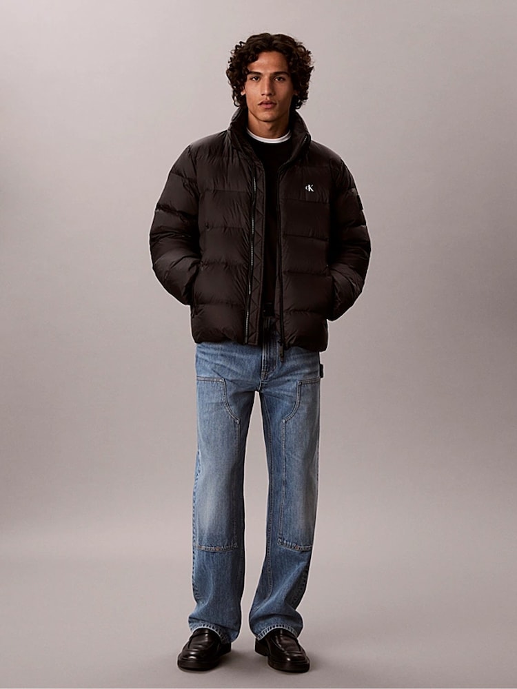 Calvin Klein Black Relaxed Nylon Puffer Jacket - Image 1 of 5 Calvin Klein Black Relaxed Nylon Puffer Jacket - Image 1 of 5