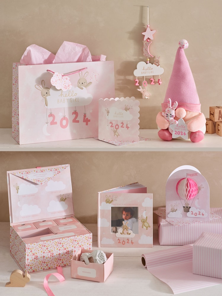 Pink Girl Born in 2024 Gift Bag and Card Set - Image 2 of 4