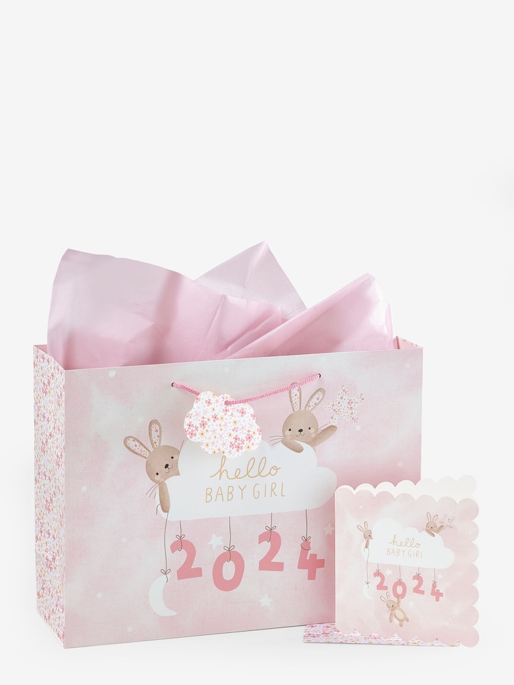 Pink Girl Born in 2024 Gift Bag and Card Set - Image 4 of 4