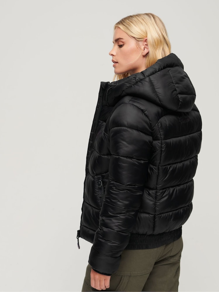 Superdry Black Sports Puffer Bomber Jacket - Image 2 of 7