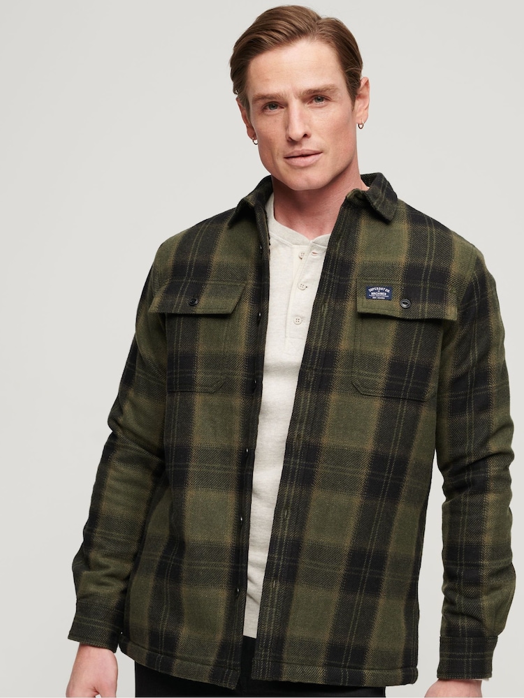 Зеленый - Рубашка Superdry шерсти Miller - Изображение 1 из 5 Зеленый - Рубашка Superdry шерсти Miller - Изображение 1 из 5
