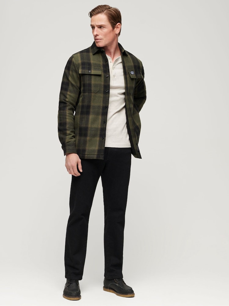 Зеленый - Рубашка Superdry шерсти Miller - Изображение 2 из 5 Зеленый - Рубашка Superdry шерсти Miller - Изображение 2 из 5