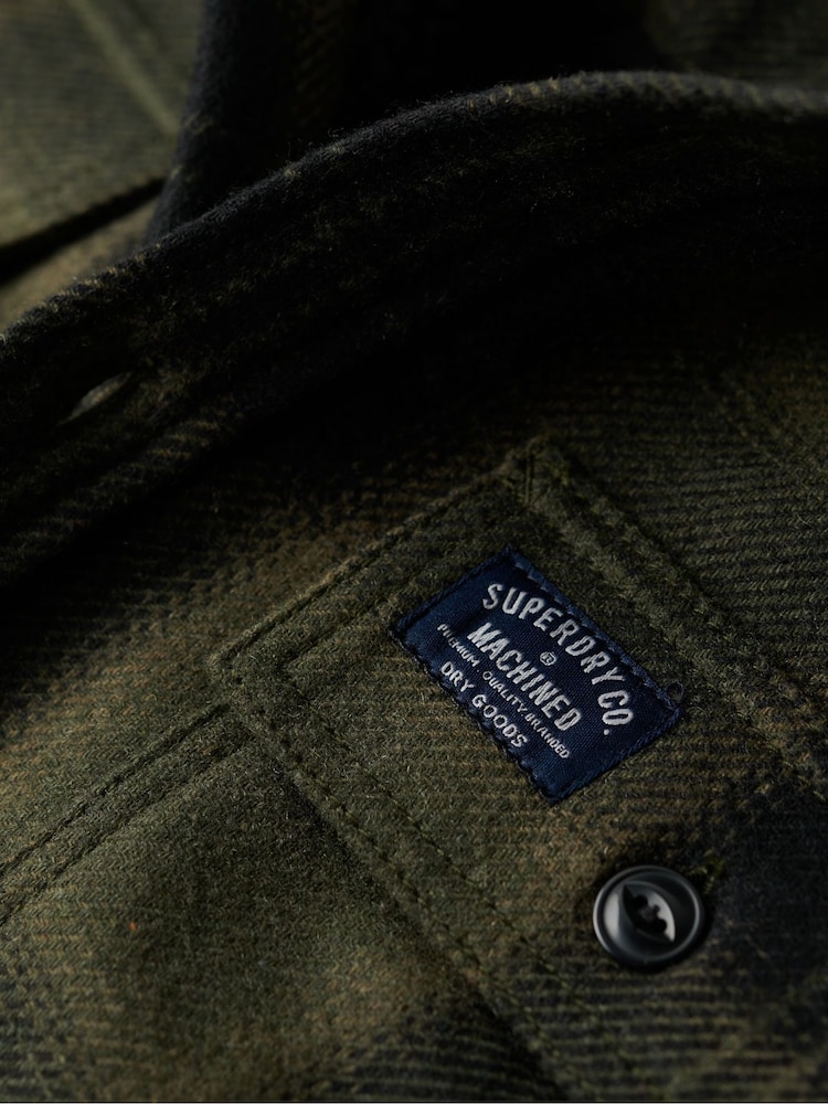 Superdry Green Wool Miller Overshirt - Image 5 of 5 Superdry Green Wool Miller Overshirt - Image 5 of 5