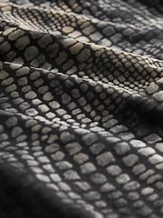 Grey Snake Print Sleeveless High Neck Ruched Midi Dress - Image 7 of 7