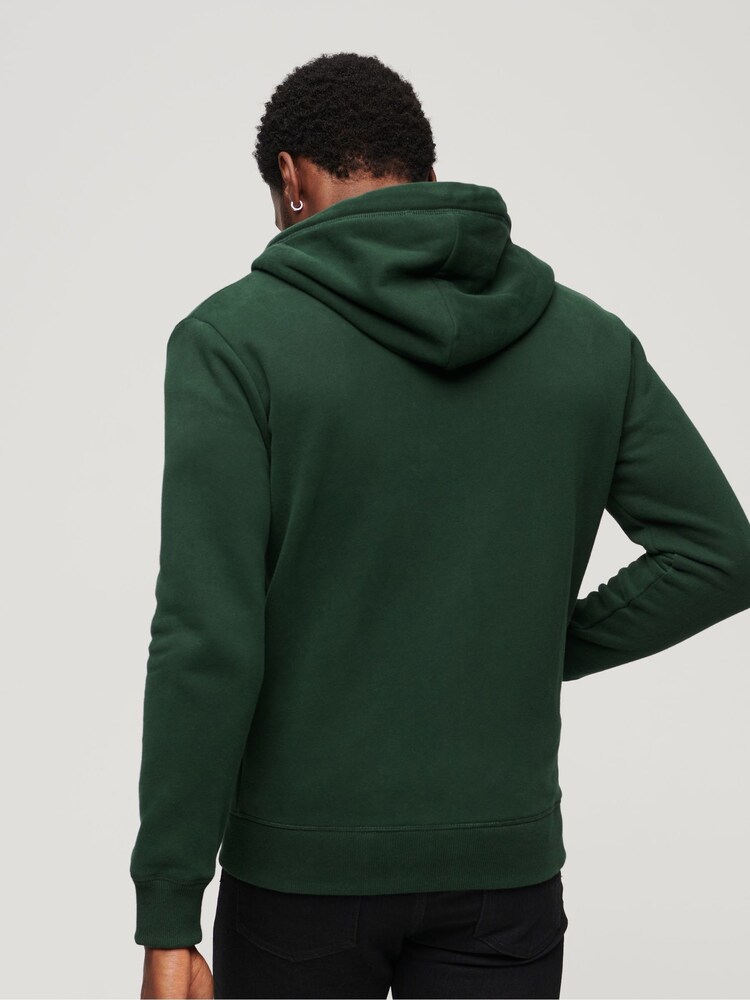 Superdry Green Essential Logo Zip-Up Hoodie - Image 2 of 6