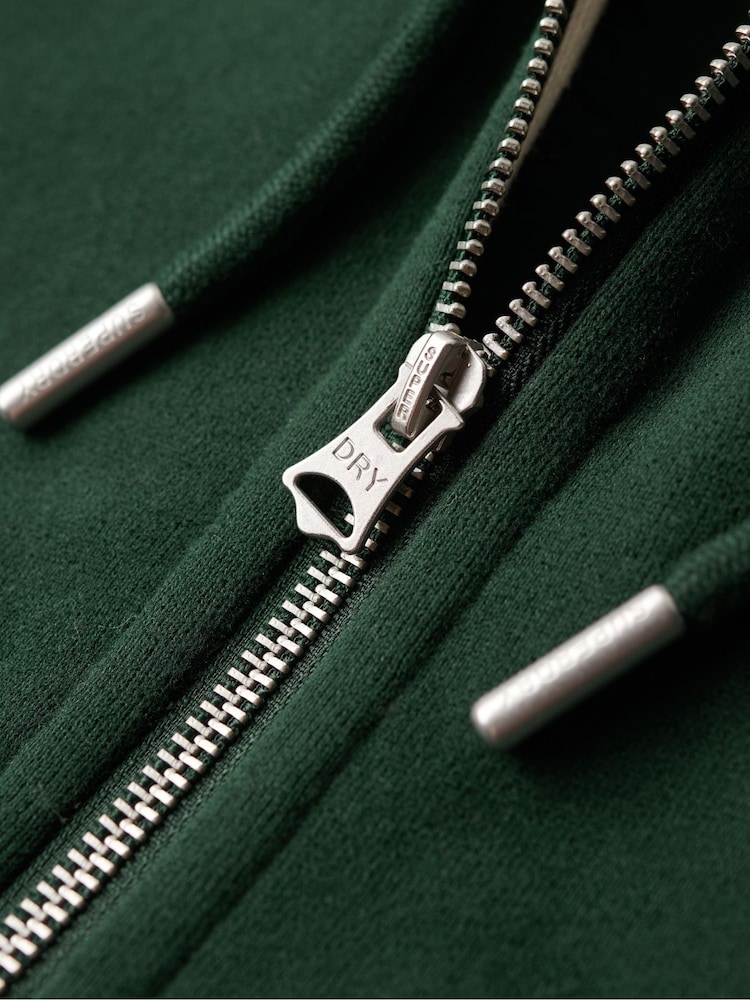 Superdry Green Essential Logo Zip-Up Hoodie - Image 4 of 6