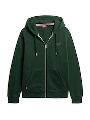 Superdry Green Essential Logo Zip-Up Hoodie - Image 6 of 6