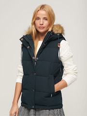 Синий - Дутый жилет из искусственного меха Superdry Everest 100 - Image 1 of 7
