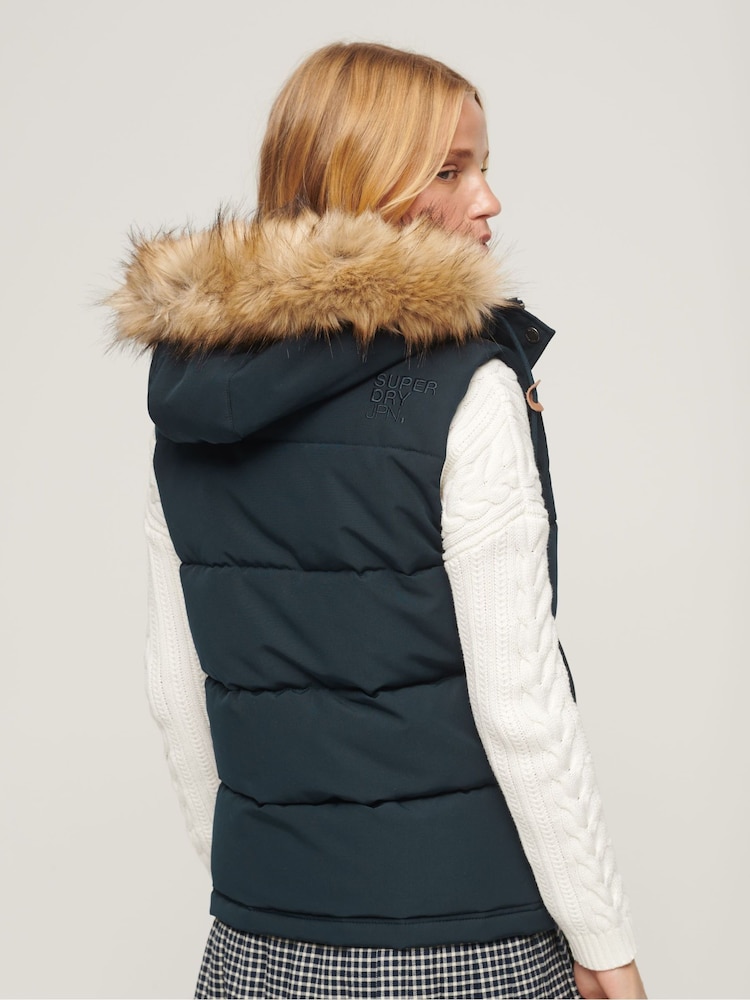 Синий - Дутый жилет из искусственного меха Superdry Everest 100 - Image 2 of 7