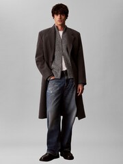 Calvin Klein Grey Heathered Cotton Zip Cardigan - Image 3 of 7