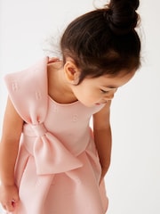 Baker by Ted Baker Bow Embossed Scuba Pink Dress - Image 3 of 7