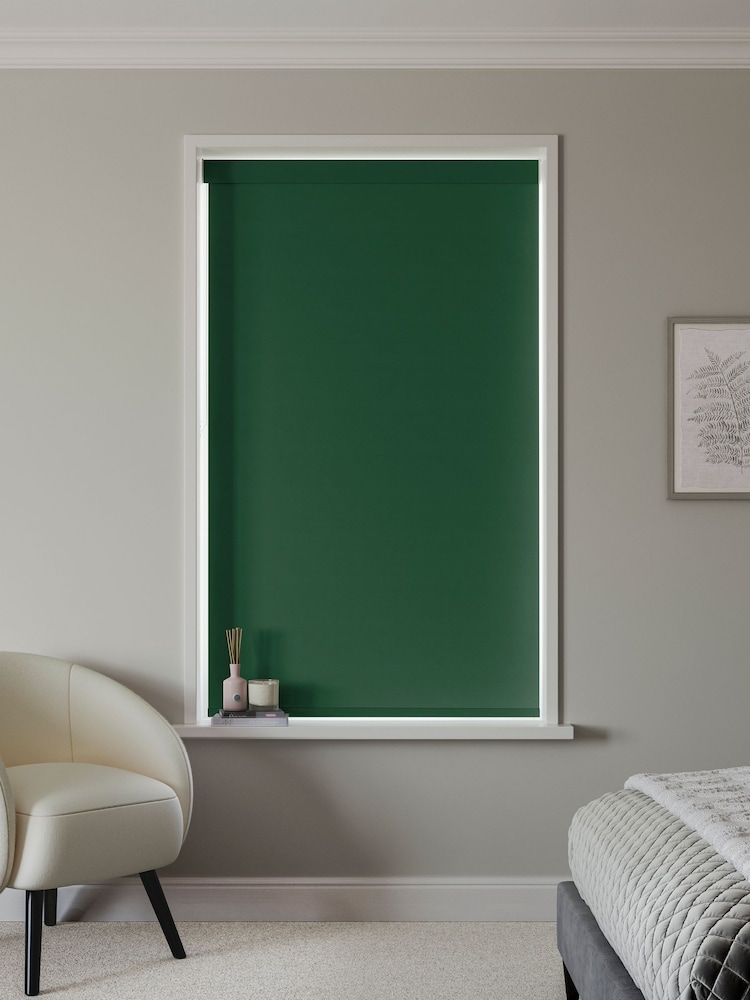 Pine Green Glow Made to Measure Blackout Roller Blind - Image 2 of 5