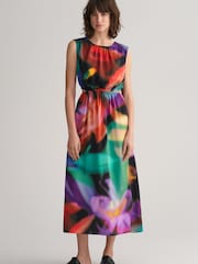 GANT Floral Print Sleeveless Midi Black Dress - Image 1 of 6