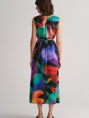 GANT Floral Print Sleeveless Midi Black Dress - Image 2 of 6