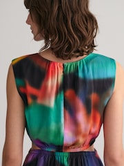 GANT Floral Print Sleeveless Midi Black Dress - Image 4 of 6