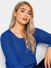 M&Co Cobalt Blue Petite Crew Neck Jumper - Image 3 of 4