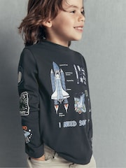 Boden Grey Long Sleeve Glow T-Shirt - Image 1 of 4