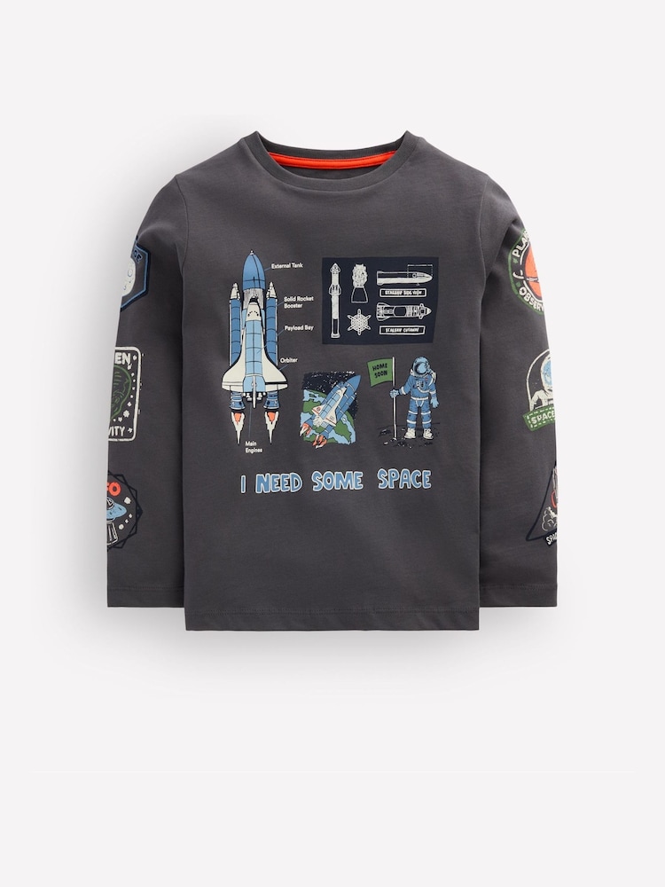 Boden Grey Long Sleeve Glow T-Shirt - Image 2 of 4 Boden Grey Long Sleeve Glow T-Shirt - Image 2 of 4