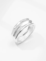 Mood Silver Tone Polished Organic Chunky Cuff Bracelet - Image 1 of 2