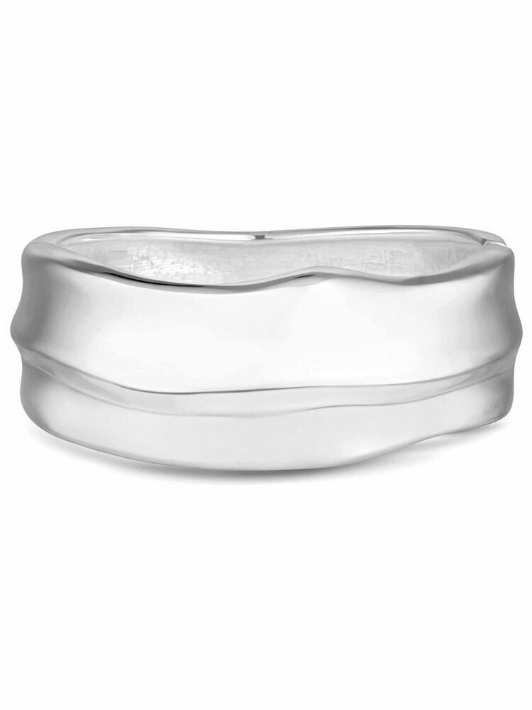 Mood Silver Tone Polished Organic Chunky Cuff Bracelet - Image 2 of 2