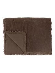 Yard Bitter Chocolate Jaye Cotton Velvet Filled Bedspread - Image 3 of 4
