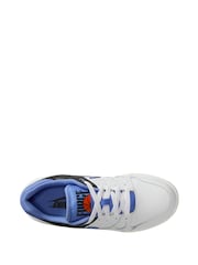 Nike White/Blue Youth Full Force Low-Top Trainers - Image 3 of 4