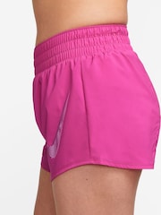 Nike Fushsia Pink Dri-FIT One Swoosh Mid Rise Running Shorts - Image 3 of 4