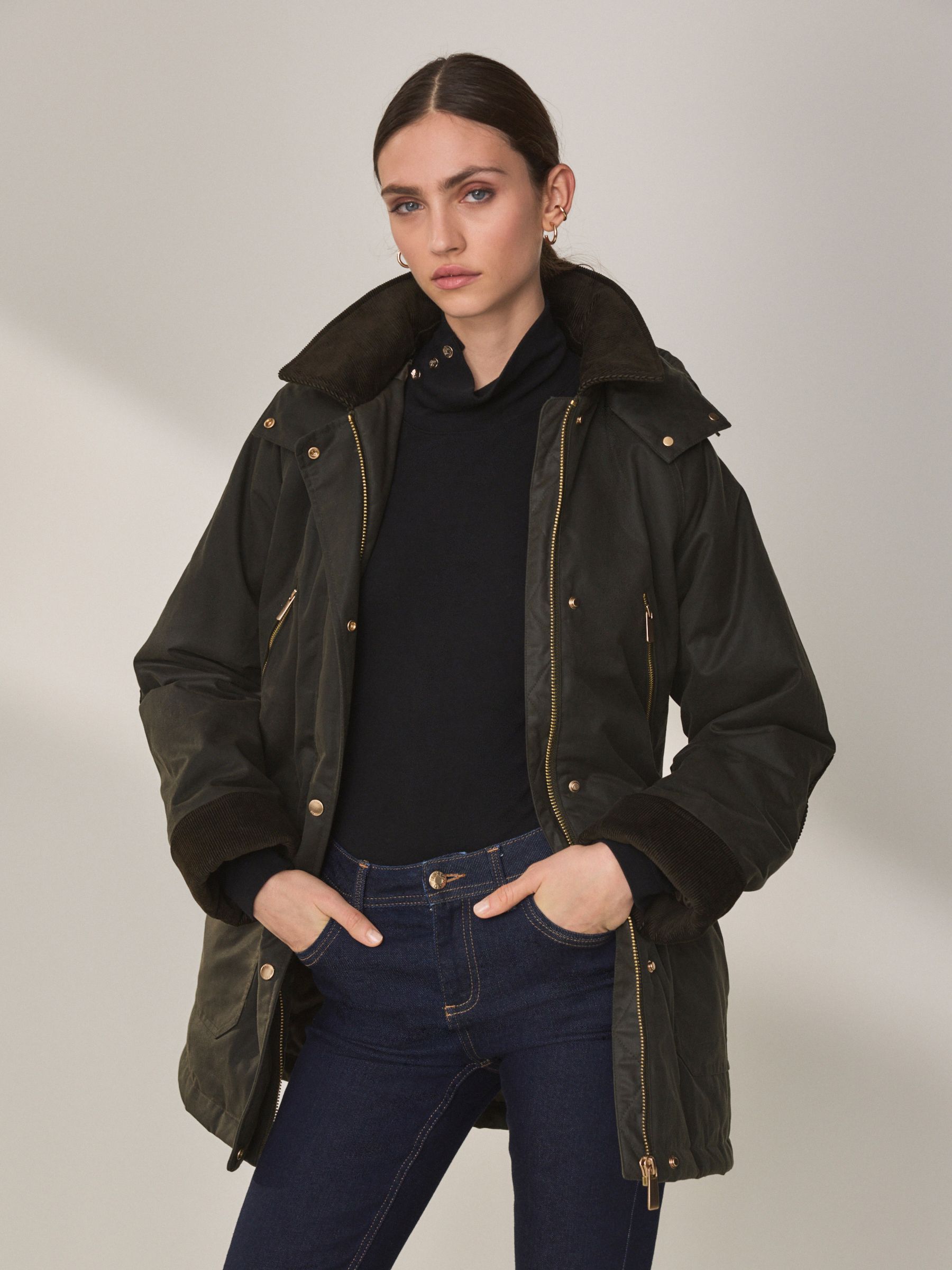 Buy Khaki Green Premium British Waxed Cotton Jacket from Next Luxembourg